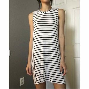 Black and White Striped T-shirt Dress